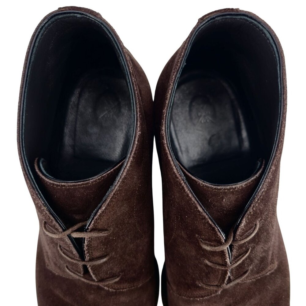 $500 Sutor Mantellassi Italian Men 11 Brown Suede Leather Dress Shoe Chukka Boot - Picture 11 of 13